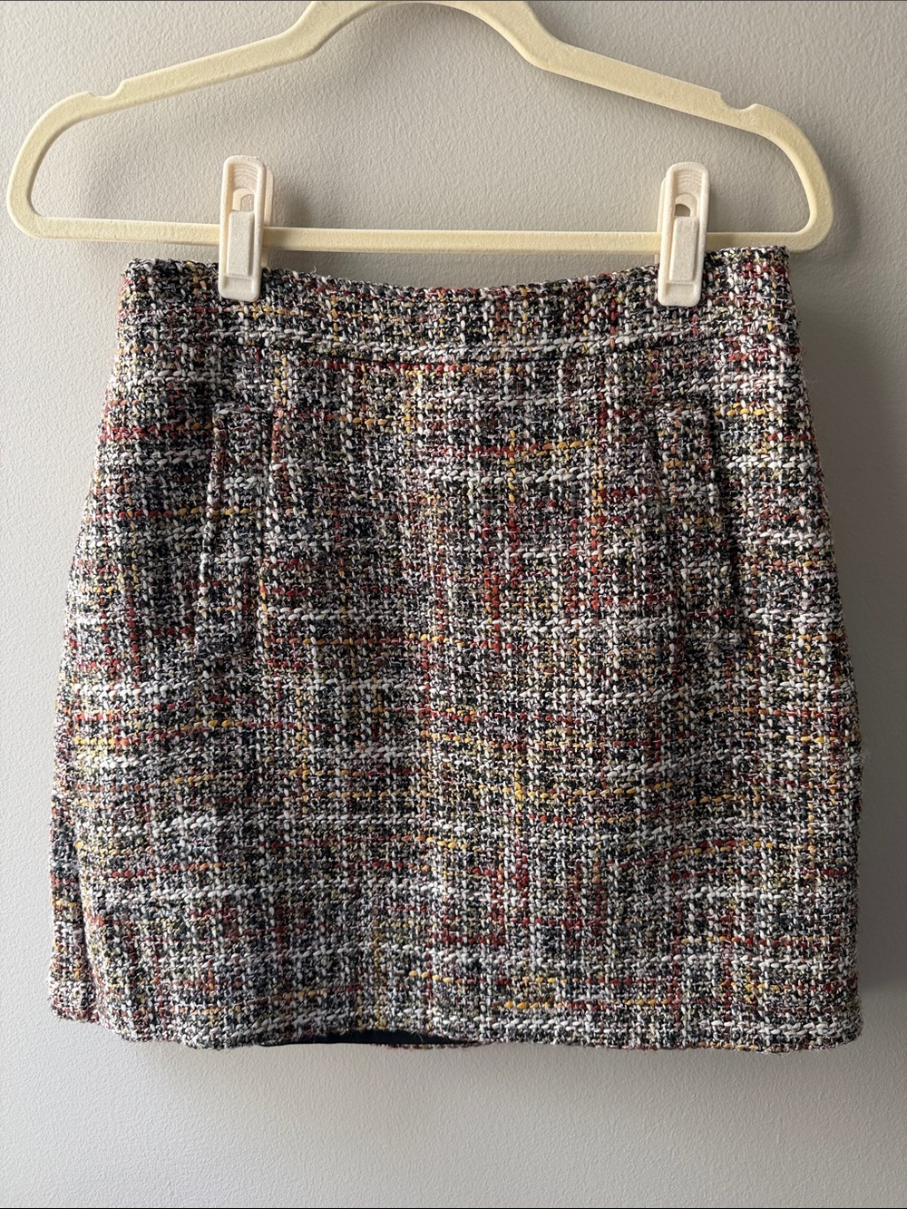 LOFT Multicolor Tweed Mini Skirt in Black, Gray & Cream